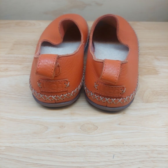 UGG Elodie Slipper shoes Terracotta Orange leather Shearling slip on 9 - Picture 4 of 7